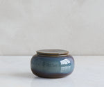 SERES mini – handmade urn in green &amp; blue ceramic 