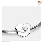 Heart to Heart Charm Polished Silver Zirconia BD2003