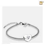 Heart to Heart Charm Polished Silver Zirconia BD2003