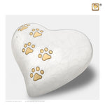 Large Heart Mother of Pearl White &amp; Brushed Gold P638L 