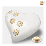 Large Heart Mother of Pearl White &amp; Brushed Gold P638L 