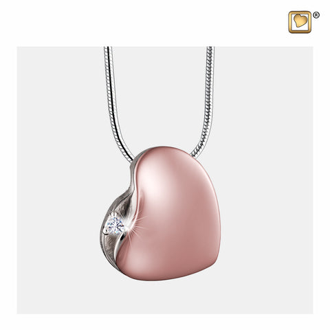 Leaning Heart Gepolijst Rosegold Vermeil Zirconia PD1530