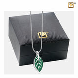 Elegant Leaf Pearl Green &amp; Polished Silver PD1560