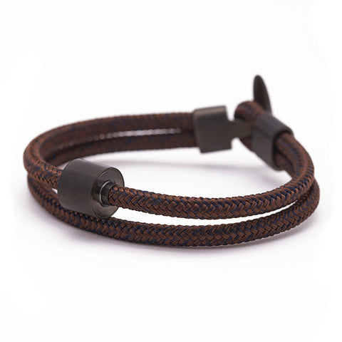 As armband – Black Edition – Marine koord Bruin en marineblauw