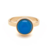 Gouden Ring – Blauwe Agaat
