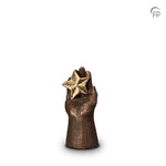 Keramische urn brons Hand met Ster UGK003A