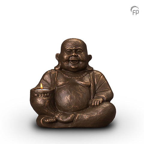 Keramische urn brons Boeddha (waxine) UGK042AT