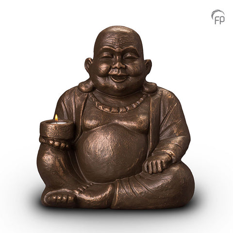 Keramische urn brons Boeddha (waxine) UGK042BT