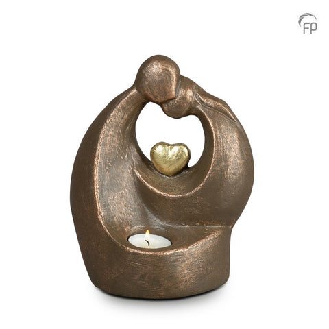 Keramische urn brons Verlichte Troost (waxine) UGK045BT