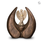 Keramische urn brons Beschermengel (waxine) UGK080BT