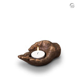 Keramische urn brons Liggend handje (waxine) UGK142AT