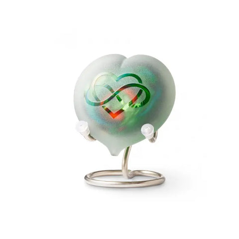 Frosted Pebble Heart Multi Green Infinity F-U36PHMG-INF 