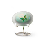 Frosted pebble ovaal multi green vlinder F-U36PMG-VLIN