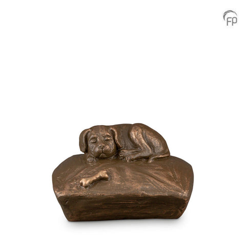 Keramische dierenurn brons UGK218